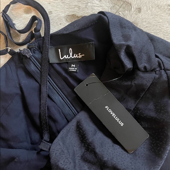 Midnight blue slip dress with keyhole cutout - Picture 7 of 7